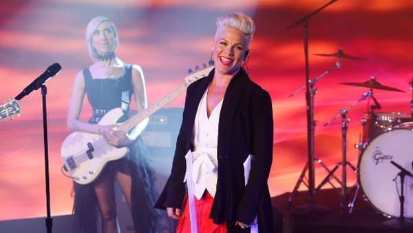 "Let's get loud": Pink joins Zoom fundraising call for Kamala Harris