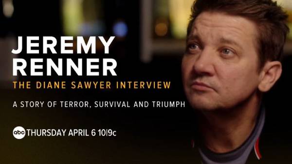 Jeremy Renner headlines Diane Sawyer special; will make first red carpet appearance after snowplow accident
