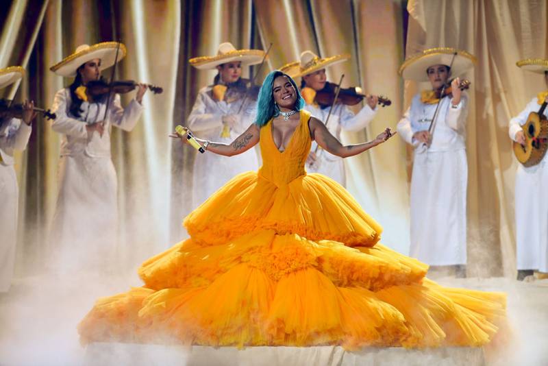 CORAL GABLES, FLORIDA - JULY 22: Karol G performs onstage at Premios Juventud 2021 at Watsco Center on July 22, 2021 in Coral Gables, Florida. (Photo by Jason Koerner/Getty Images for Univision)