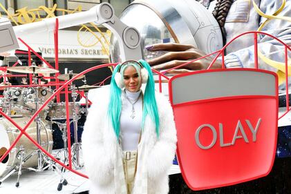 NEW YORK, NEW YORK - NOVEMBER 26: Karol G and Olay's "Her Future is STEM-sational” float pictured at the 94th Annual Macy's Thanksgiving Day Parade® on November 26, 2020 in New York City. The World-Famous Macy's Thanksgiving Day Parade® kicks off the holiday season for millions of television viewers watching safely at home. (Photo by Eugene Gologursky/Getty Images for Macy's Inc.)