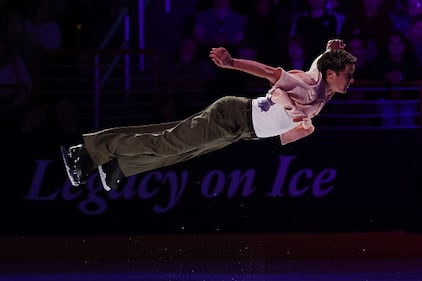 Ice skaters performing