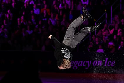 Ice skaters performing